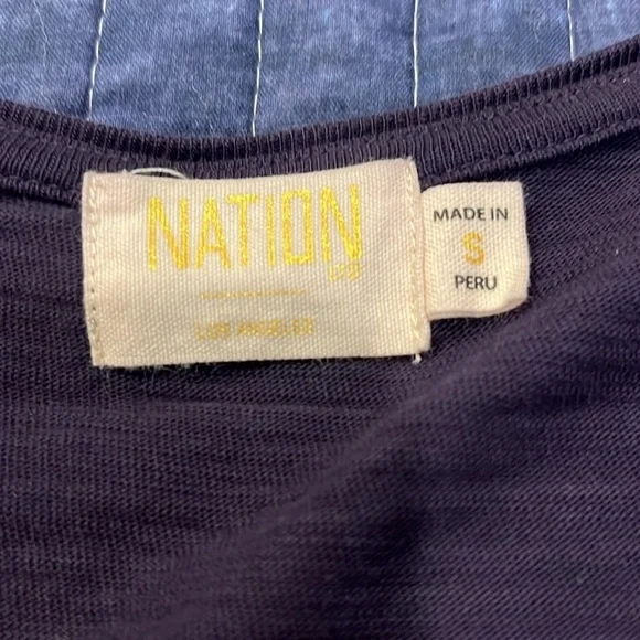 Nation Los Angeles Purple Long Sleeve Top Size Small - Picture 5 of 8